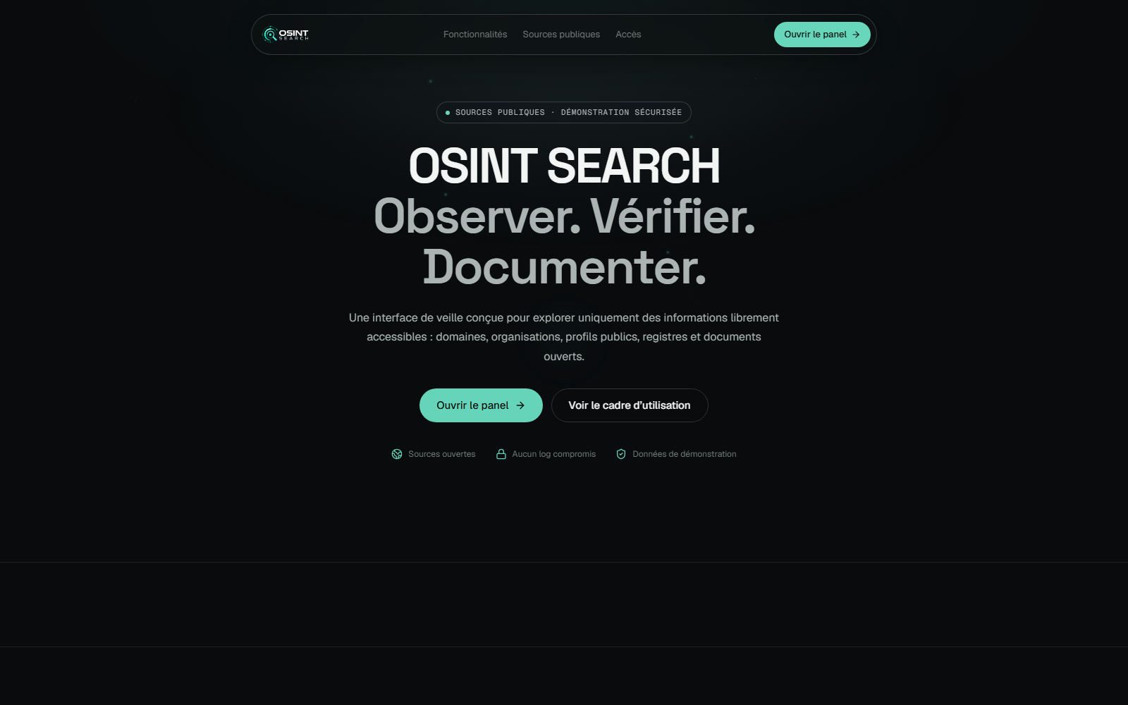 Aperçu du projet IntelSearch OSINT